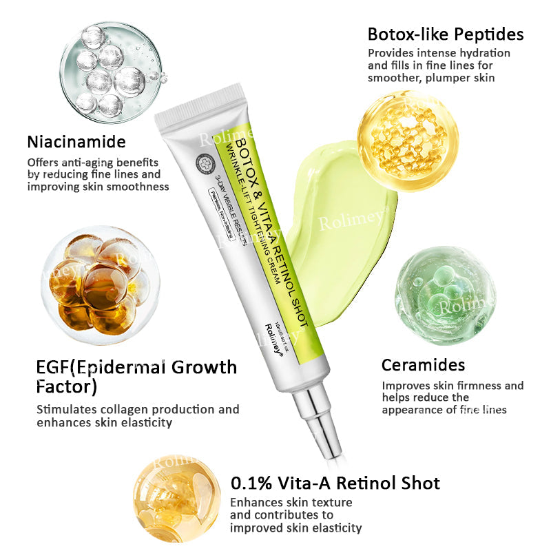 👨⚕️✅Made and shipped from the USA 🔆Rolimey® Botox & Vita-A Retinol Shot Wrinkle-Lift Tightening cream - Last Day Promotion 70% OFF ⏰